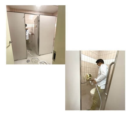 甲府市介護老人保健施設相川ケアセンターのトイレ 抗菌施工