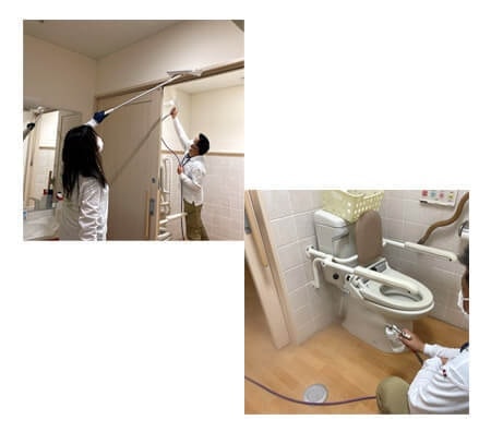 甲府市介護老人保健施設相川ケアセンターの多目的トイレ 抗菌施工